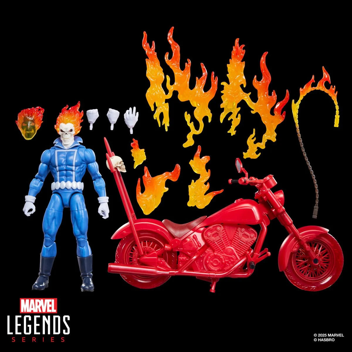 Ghost Rider Marvel Legends Series Johnny Blaze 6-Inch Action Figure with Motorcycle